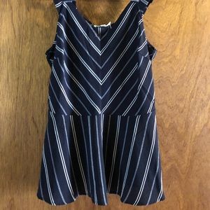 Fitted striped sleeveless blouse